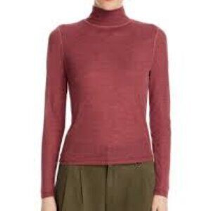 Madewell Second Skin Mockneck in Heathered Merlot/Size XXS